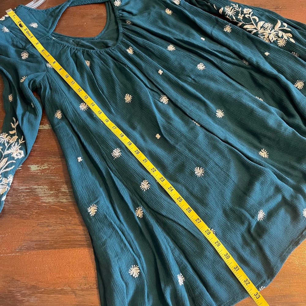 Free People Sweet Tennessee Embroidered Mini Swing Dress Size Small - Picture 7 of 7